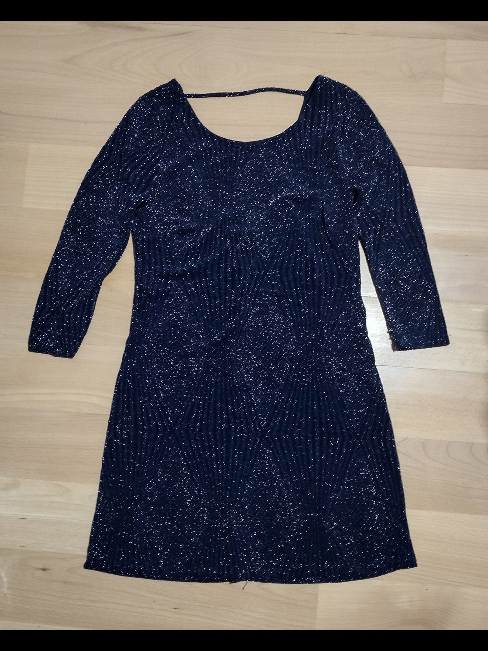 Three Hearts Navy Sparkle Long Sleeve Bodycon Dress